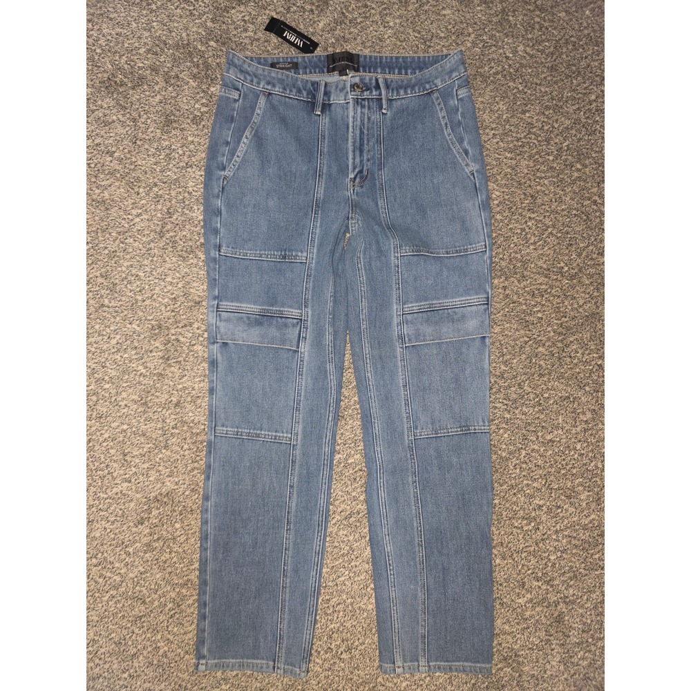 NWT WHBM HR Cargo Straight Jeans Calla Vintage Blue 8L 570363665